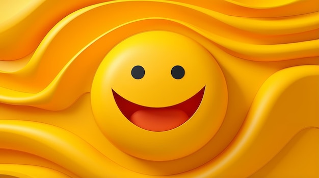 Photo a yellow smiley face on a yellow background