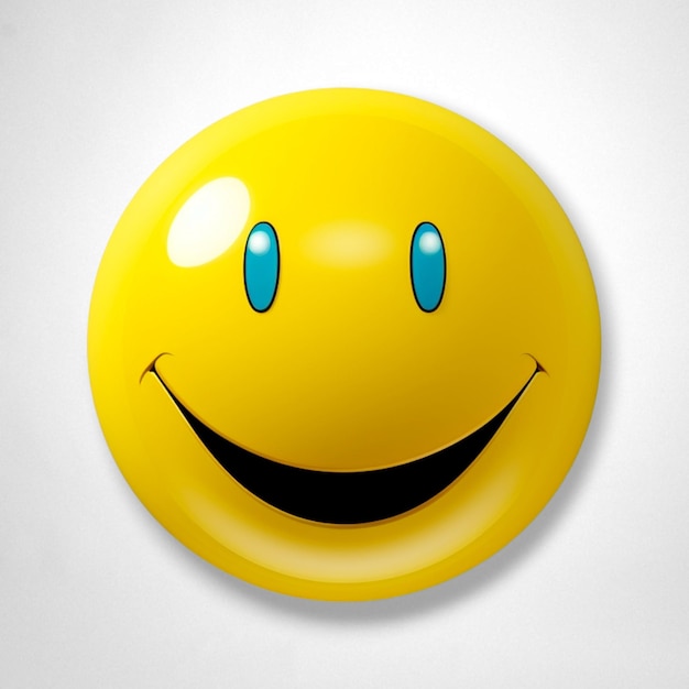 желтый улыбающийся смайлик в стиле реалистичных умных мультфильмов
