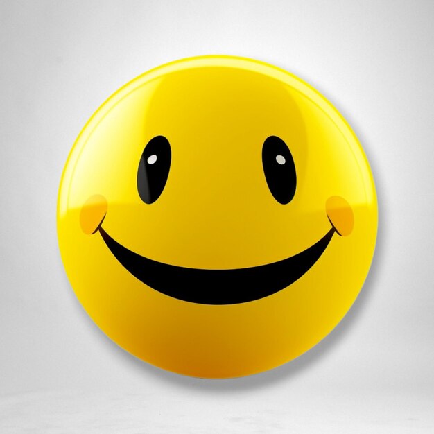 yellow smiling emoticon in the style of realistic clever cartoons