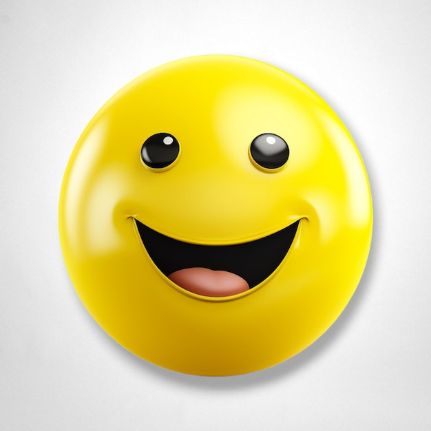 yellow smiling emoticon in the style of realistic clever cartoons