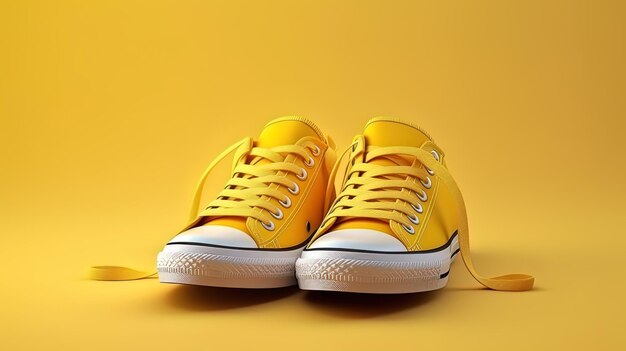 Yellow sneakers easily cheer up in any situation