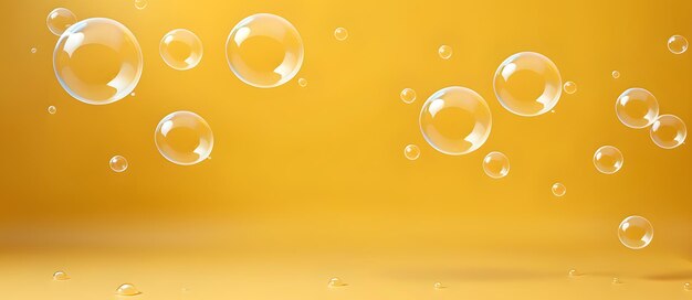 Yellow soap bubbles digital background design graphic banner website flyer ads gift card template artwork for website decorations or your print on demand business generated by ai