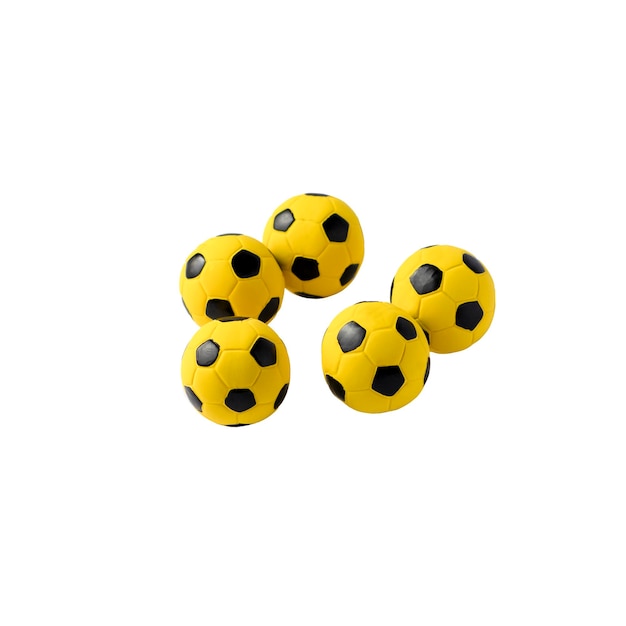 yellow soccer ball on white background beads toys for dog and cat pet