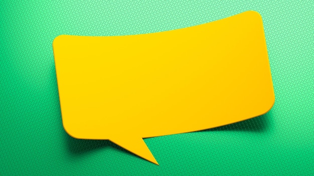 Photo a yellow speech bubble with the word chat on it