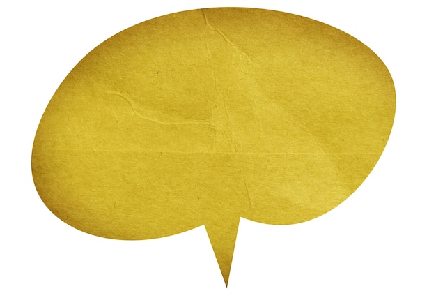 Photo a yellow speech bubble with a yellow oval on it.