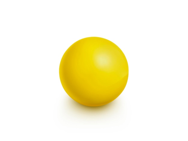 写真 白い背景の3dレンダリングで分離された黄色の球