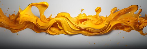 Photo yellow splash forming beautiful swirls isolated on white background