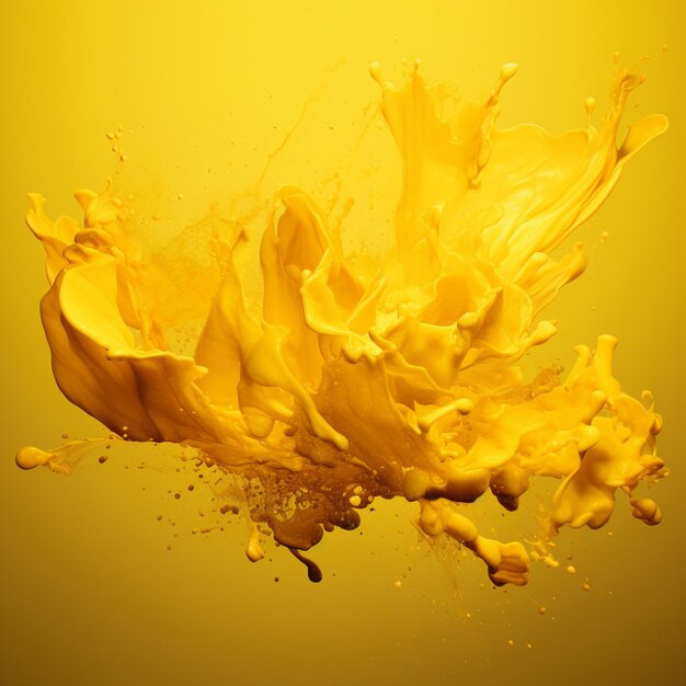 A yellow splash of orange liquid with the word splashes on it