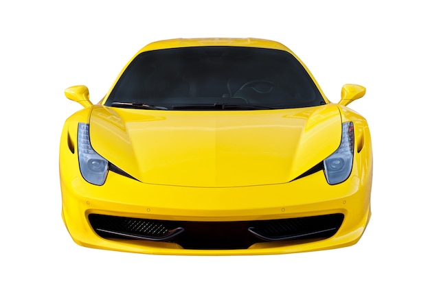 Yellow sports car isolated