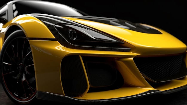 Желтый спортивный автомобиль со словом «порше» спереди.
