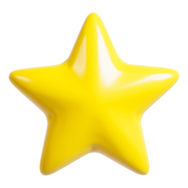 Икона желтой звезды 3D иллюстрация