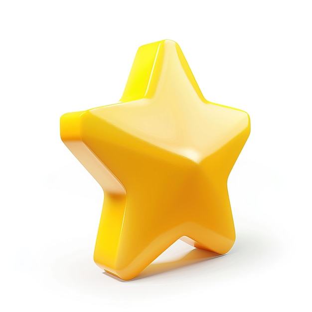 Foto stella gialla su sfondo bianco illustrazione 3d isolata