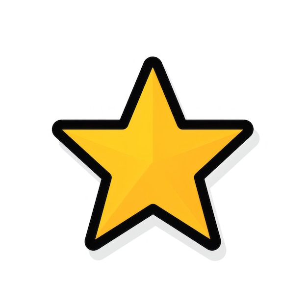 A yellow star with black border