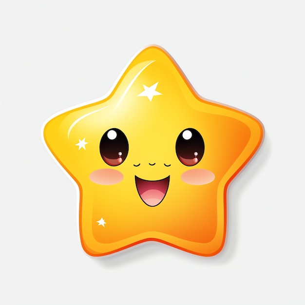 Photo a yellow star with a face