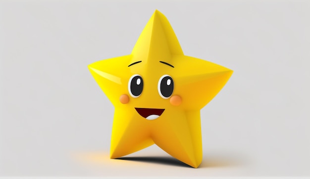 A yellow star with a smiling face and a smiling face.