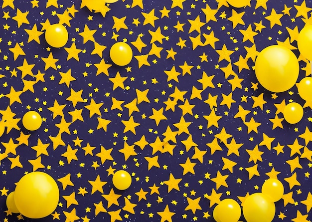 Photo yellow stars on a dark blue background