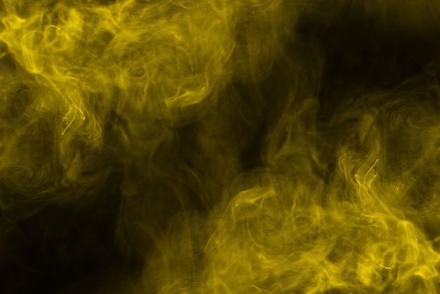 Photo yellow steam on a black.