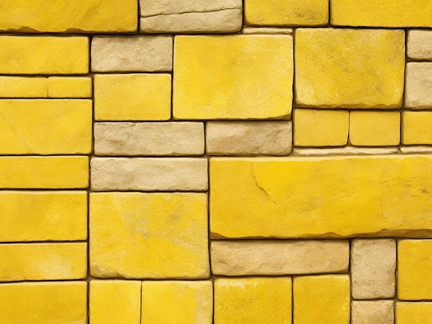 Yellow stone wall texture background generated by AI