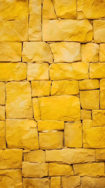 Yellow stone wall texture background