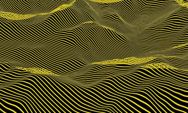 Yellow stripped terrain Abstract wave