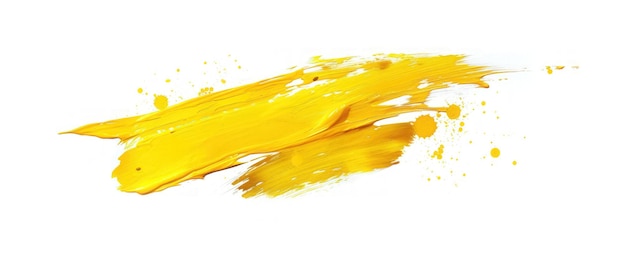 写真 白い背景に隔離された黄色い絵画の絵画のテクスチャー アクアカラースタイル aiが生成した