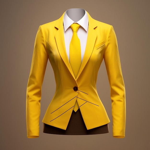 a yellow suit with a white shirt and a white shirt