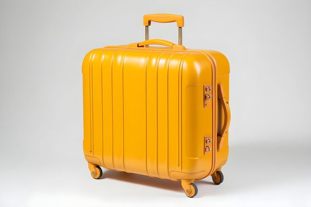 Photo yellow suitcase on an isolated white background