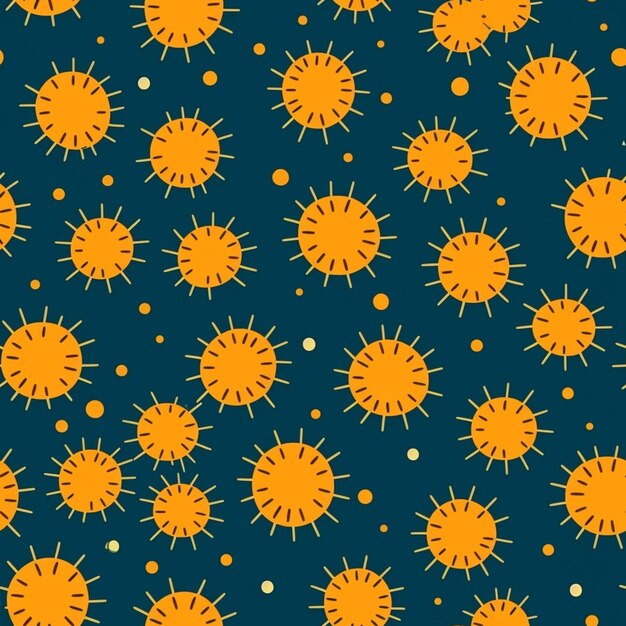 Yellow sun on a blue background