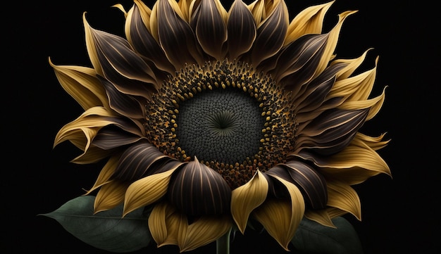 Yellow sunflower petal in close up beautiful nature generated by AI