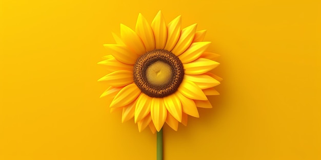 Yellow sunflower set against a yellow background capturing the essence of nature's beauty with its vibrant petals and radiant presence generative ai
