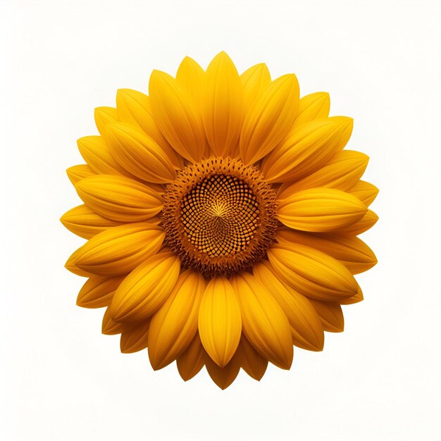 a yellow sunflower with a round center