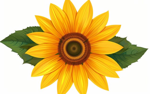 Yellow Sunflowers Radiating Warmth and Joy On White Background