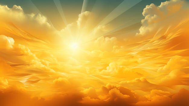 Yellow sunny rays background