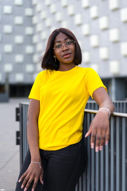 Yellow Sunshine A Stunning Black Woman Brings Life and Fashion to the City Streets