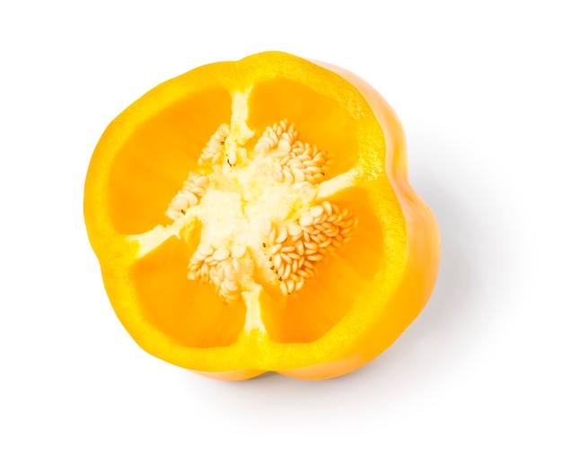 Yellow Sweet bell pepper isolated on white