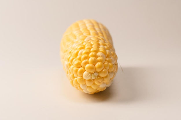 Yellow sweet corn isolated on white background Copyspace