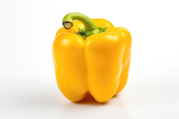 Yellow Sweet Pepper Closeup On White Background