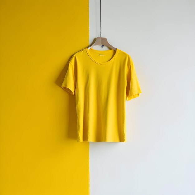 Photo yellow t shirt mockup image