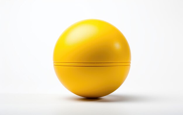 黄色いテーブルテニスボール 3D キャラクター 白い背景に隔離