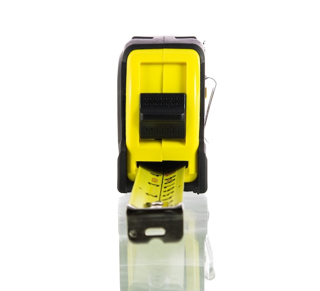 Yellow tape measure isolated