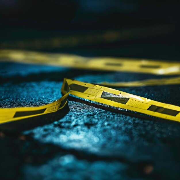 Photo a yellow tape that has a yellow tape on it
