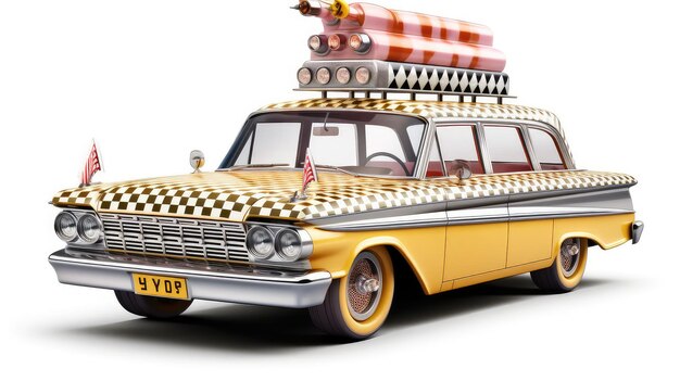Желтая фотография такси реалистичная иллюстрация генеративная ai