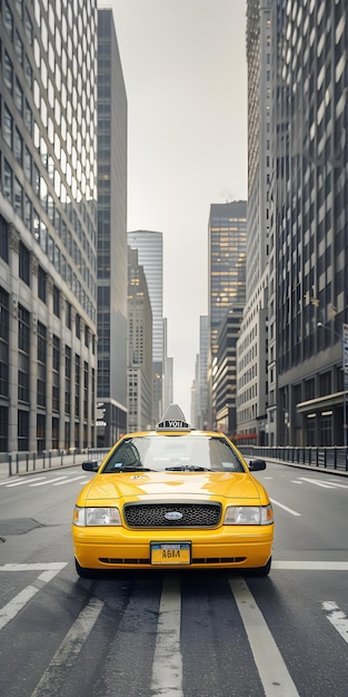 Photo yellow taxi in city