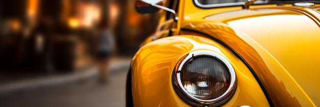 Yellow taxi closeup Generative AI