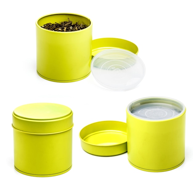 Yellow tea tin