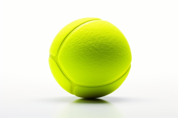 Yellow Tennis Ball on White Background On a White or Clear Surface PNG Transparent Background