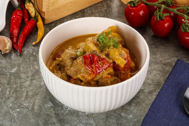 yellow thai curry with beef