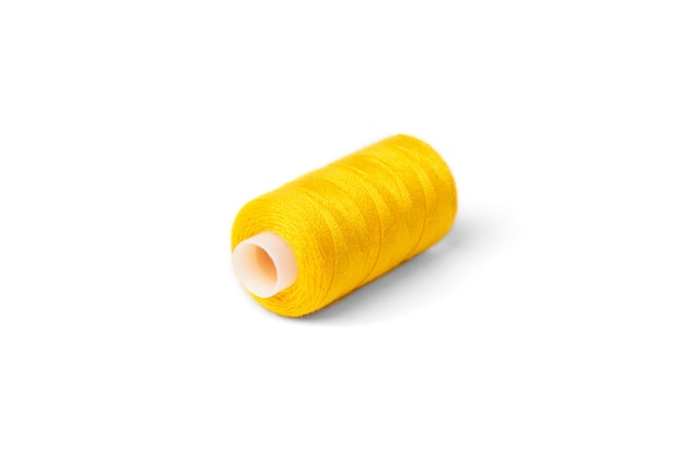 Yellow threads on white background.