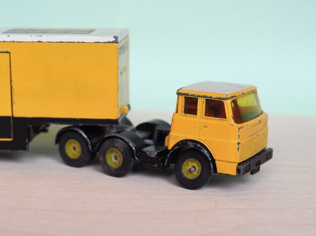 Yellow toy lorry