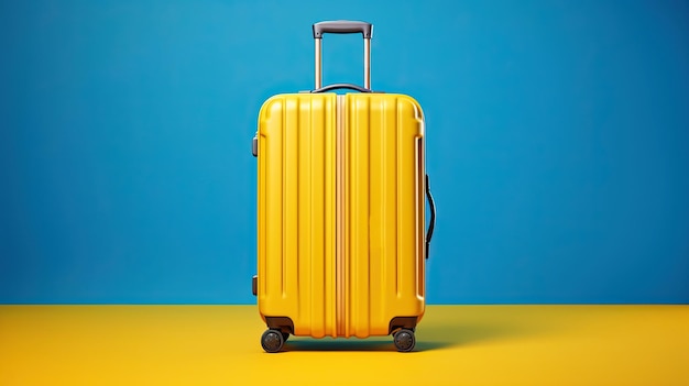 Yellow travel suitcase